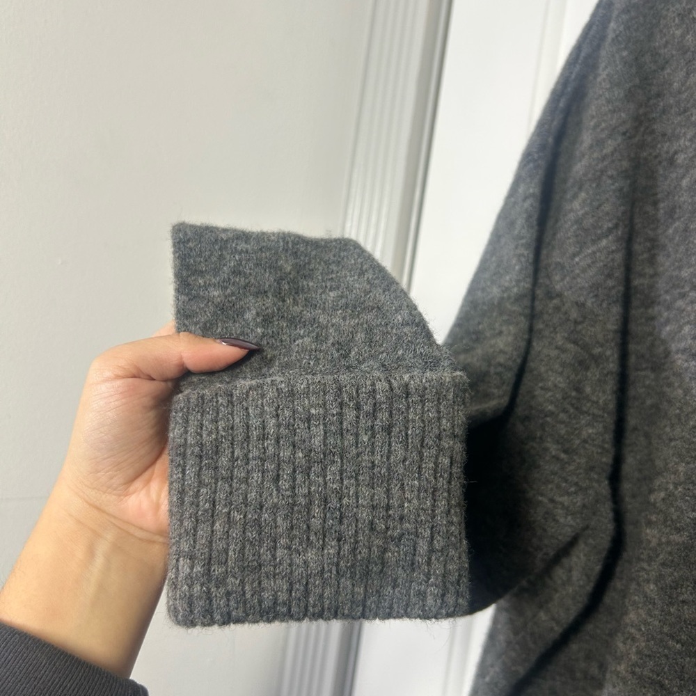Anthropologie PILCRO Juno Crewneck Grey Wool Blend Sweater Size S preppy chic - Picture 10 of 16